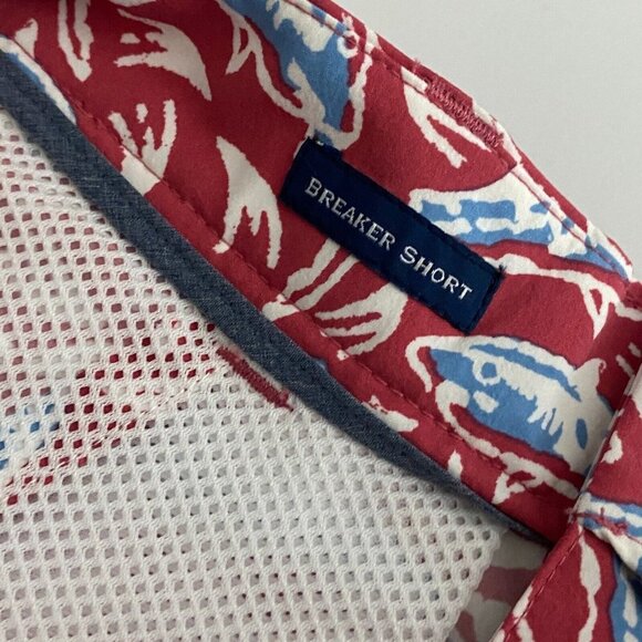 Vineyard Vines Performance Breaker Shorts Size 30 Red Mariner Fish Pattern - Picture 8 of 10